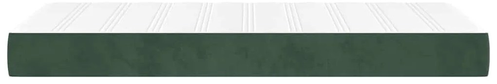 vidaXL Στρώμα με Pocket Springs Σκούρο Πράσινο 100x220x20 εκ Βελούδινο