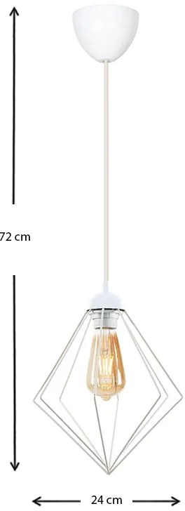 Φωτιστικό οροφής Nura Megapap E27 μεταλλικό μονόφωτο χρώμα λευκό 24x24x72εκ.