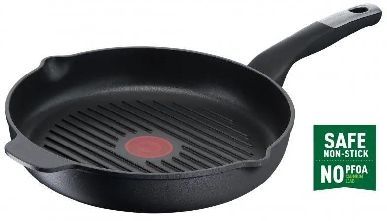 Tefal Grill Pan E2294074 GRILP 26 RND IC G6 UNLIMITED CA, 26 cm, Thermo-Signal & Fusion, χωρίς PFOA, επαγωγή, Μαύρο