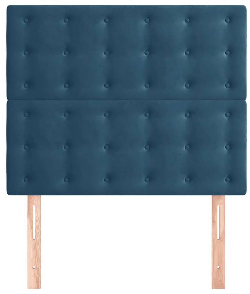 vidaXL Κεφαλάρι Σκούρο Μπλε Βελούδινο 100x5x118/128 εκ.