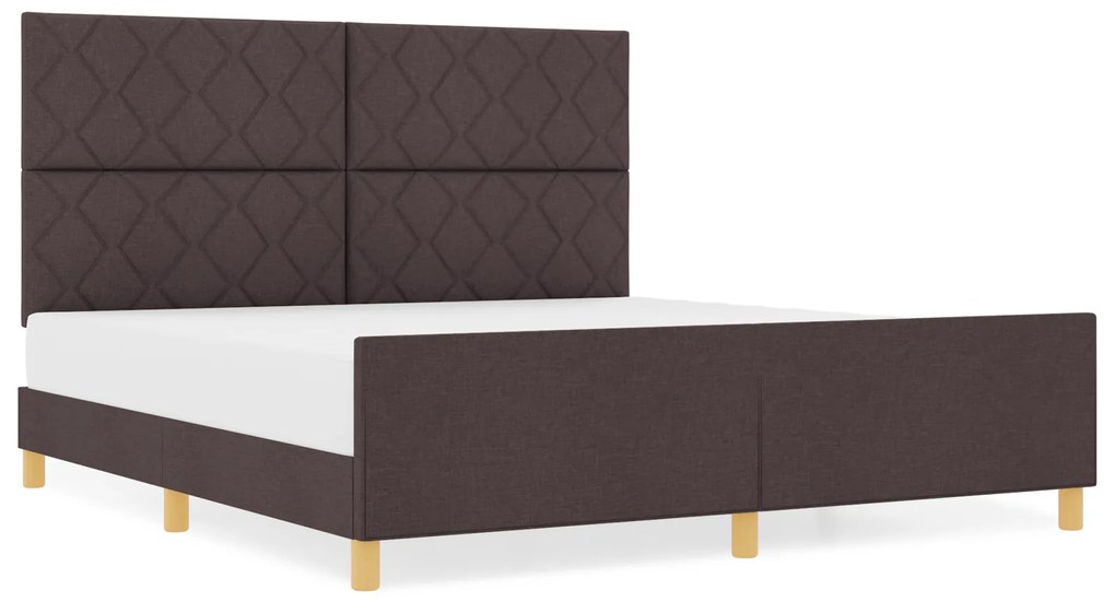 vidaXL Κρεβάτι Σκελετός Σκούρο Καφέ 180x200 εκ. Υφάσμα