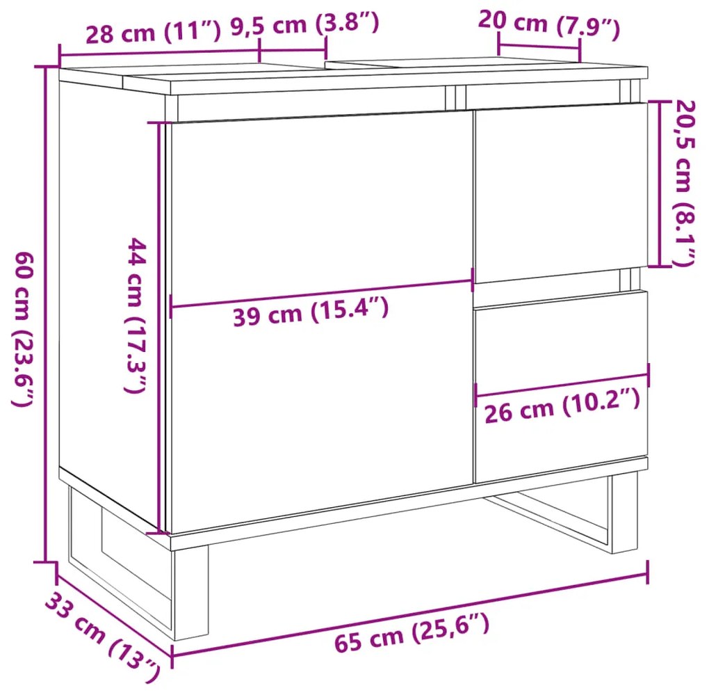 ΝΤΟΥΛΑΠΙ ΜΠΑΝΙΟΥ ΓΚΡΙ ΣΚΥΡΟΔΕΜΑΤΟΣ 65X33X60 ΕΚ. ΕΠΕΞ. ΞΥΛΟ 857228