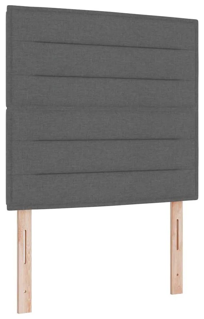 vidaXL Κρεβάτι Box Spring με στρώμα Σκοτεινού Γκρι Μονό Ύφασμα