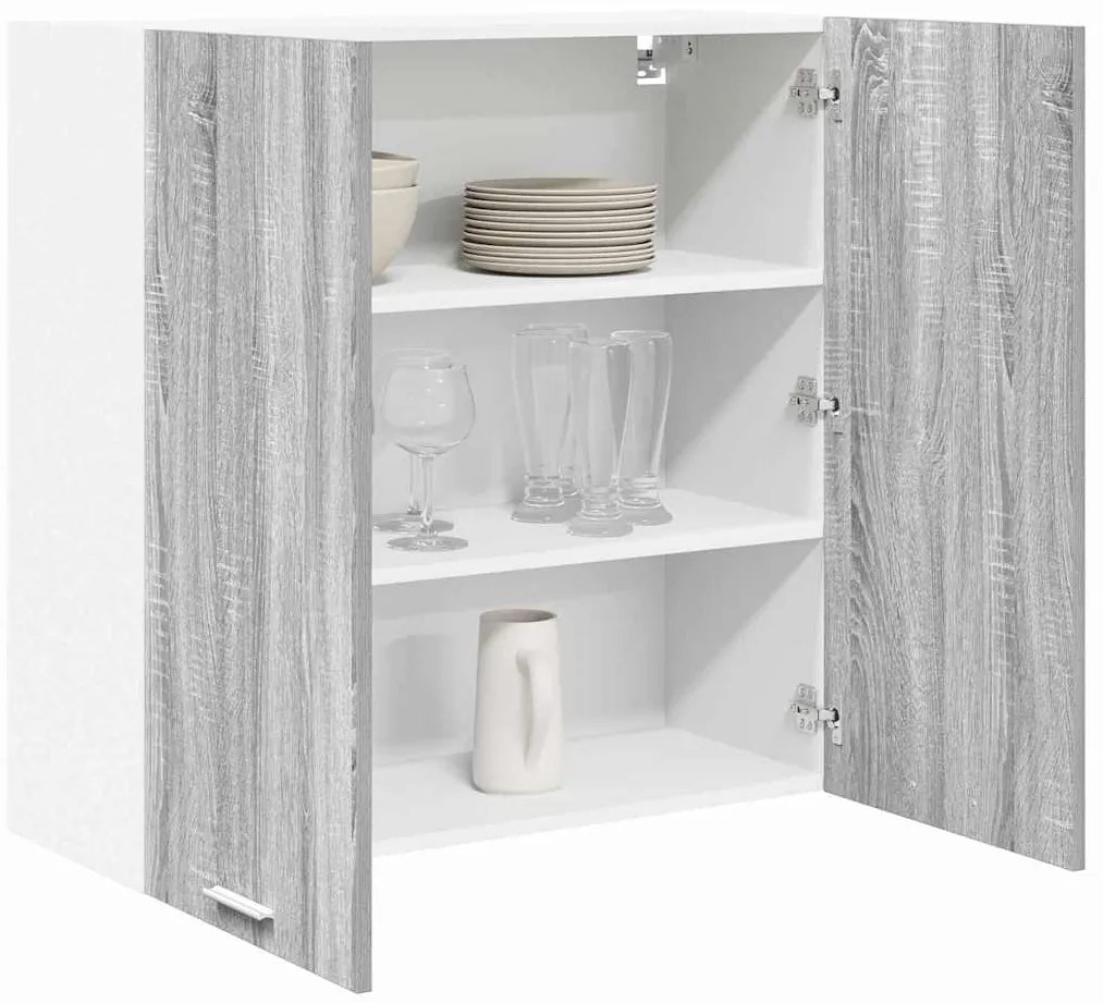 vidaXL Κρεμαστό ντουλάπι με αποθήκευση Γκρίζο Σονομα 80 x 31 x 80 εκ.