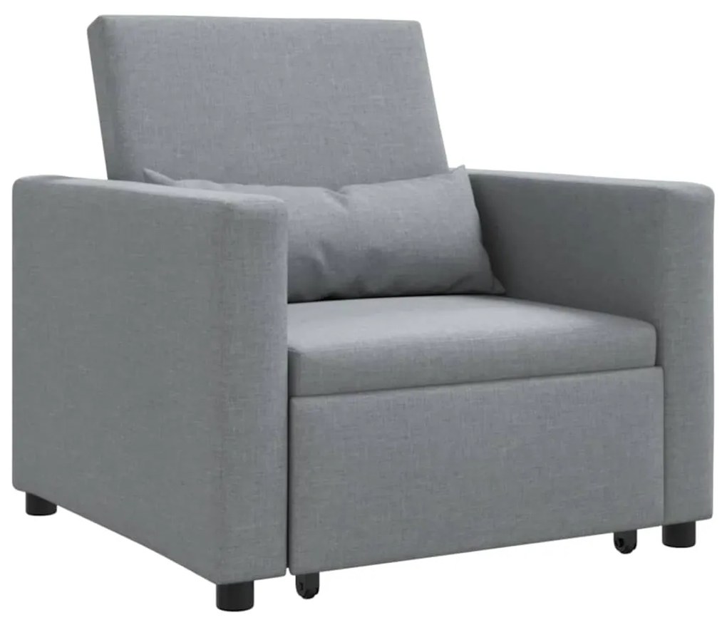 vidaXL Μονός καναπές-κρεβάτι Ανοιχτό γκρι 90 x 165 x 87 εκ. ύφασμα
