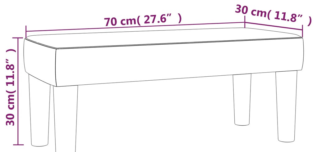 vidaXL Πάγκος Taupe 70 x 30 x 30 εκ. Υφασμάτινος