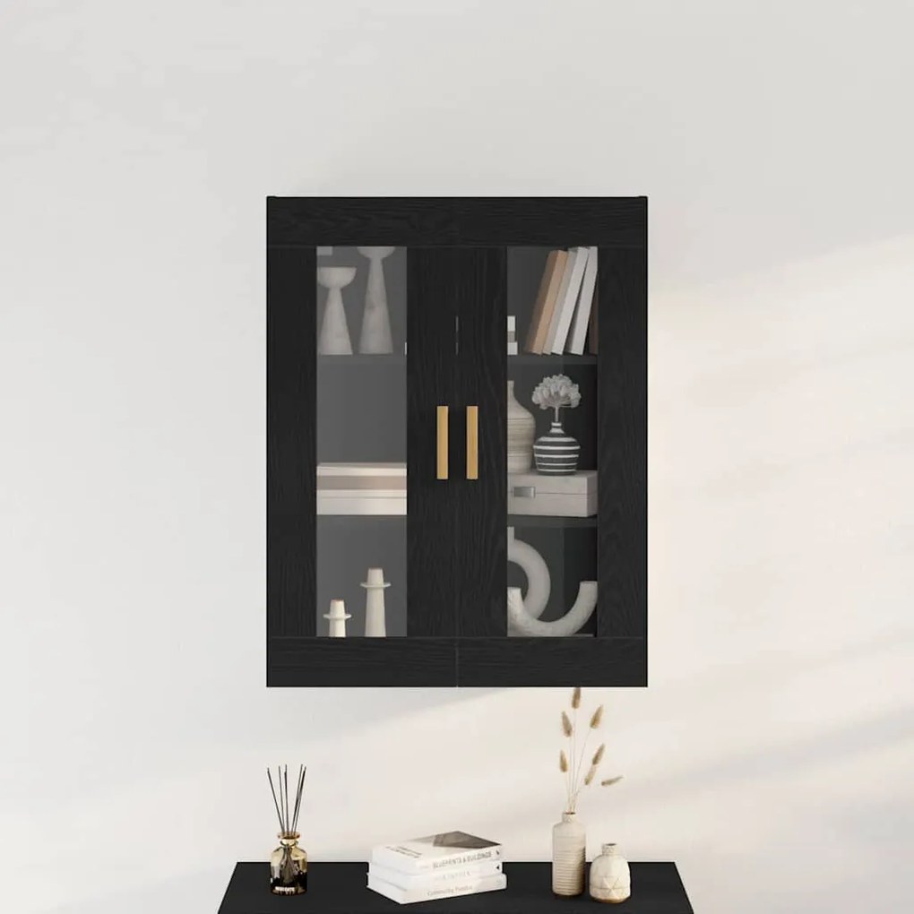 vidaXL Ντουλάπα Τοίχου Επιτοίχιο Μαύρη Οξυά 69,5 x 34 x 90 εκ.