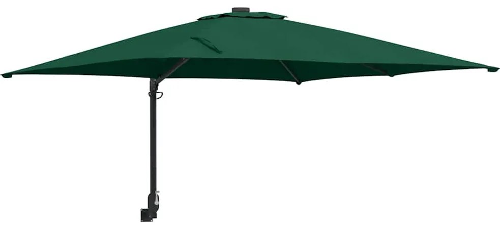 vidaXL Ομπρέλα Κήπου Πράσινο, Μαύρο 248.5 x 247.5 x 160 εκ.