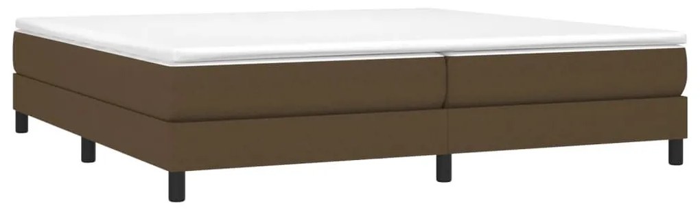 Κρεβάτι Boxspring με Στρώμα Σκούρο Καφέ 200x200 εκ. Υφασμάτινο - Καφέ