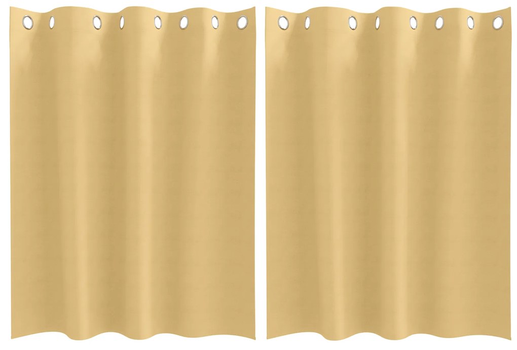 vidaXL Κουρτίνες με κουρτίνες 2 pcs Μπεζ 140 x 140 cm Πολυεστέρας
