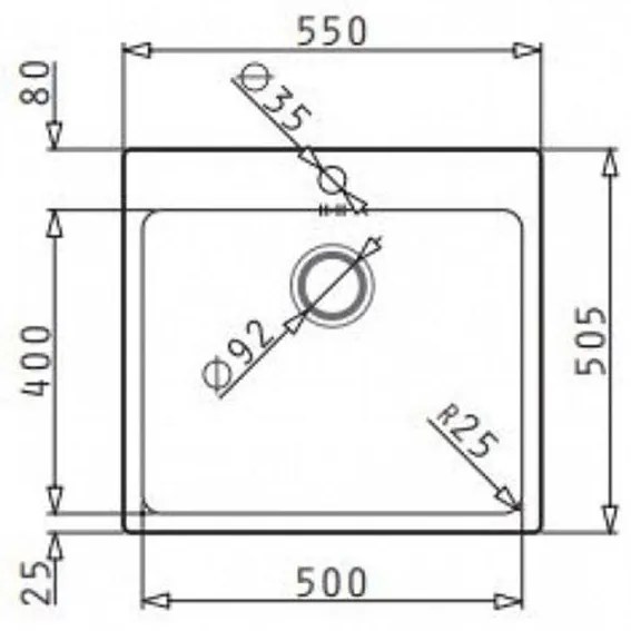 Νεροχύτης Κουζίνας Ανοξείδωτος Pyramis Ledge 55x50.5 εκ. 1Β 55x50.5x21 εκ.