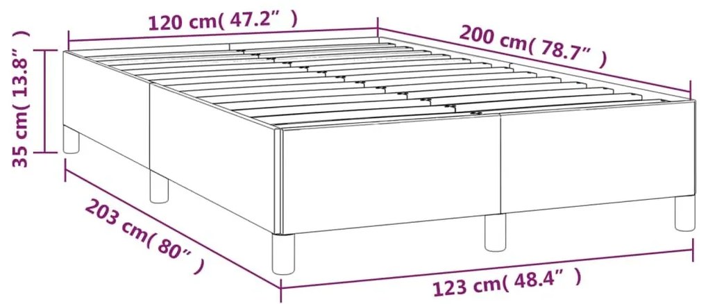 Πλαίσιο κρεβατιού χωρίς στρώμα μπλε 120x200cm ύφασμα - Μπλε