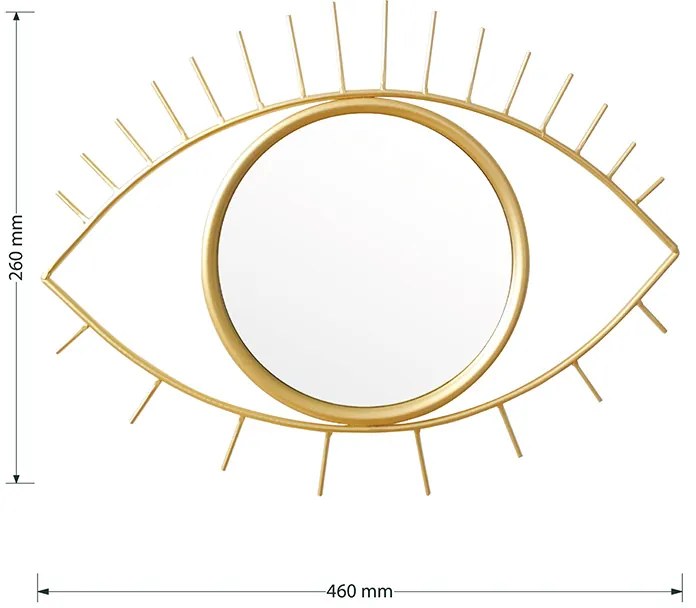 Καθρέπτης Eye pakoworld χρυσό 46x2x26εκ - 233-000007