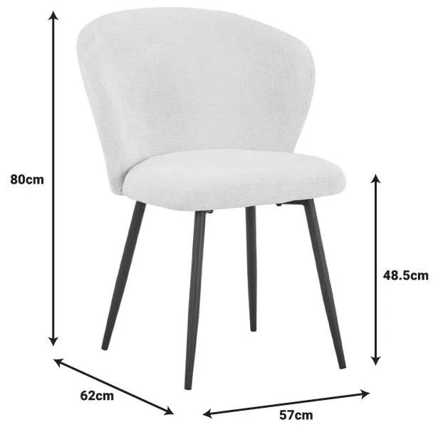 Καρέκλα Karg σε Καφέ ύφασμα - πόδι μαύρο μέταλλο 57x62x80εκ. 57x62x80 εκ.