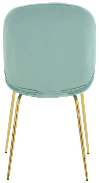 Καρέκλα Maley pakoworld πράσινο βελούδο-πόδι χρυσό μέταλλο 47x60x90εκ | Συσκευασία 2 τμχ
