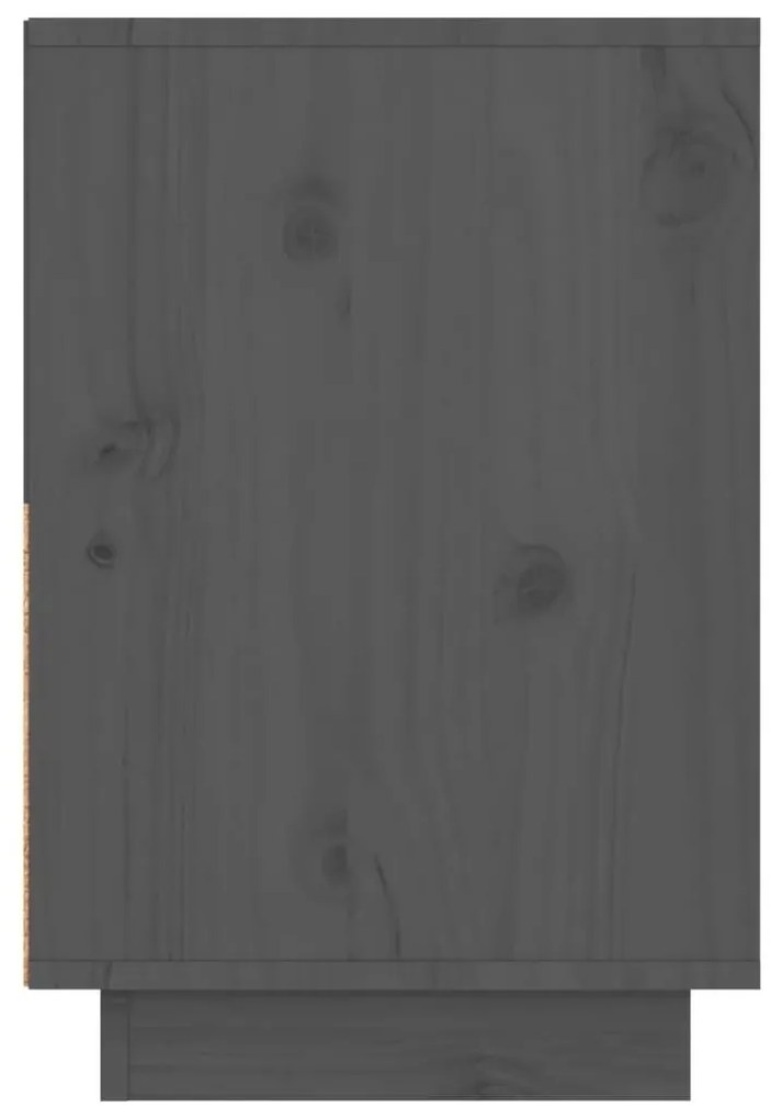 Κομοδίνα 2 τεμ. Γκρι 60 x 34 x 51 εκ. από Μασίφ Ξύλο Πεύκου - Γκρι