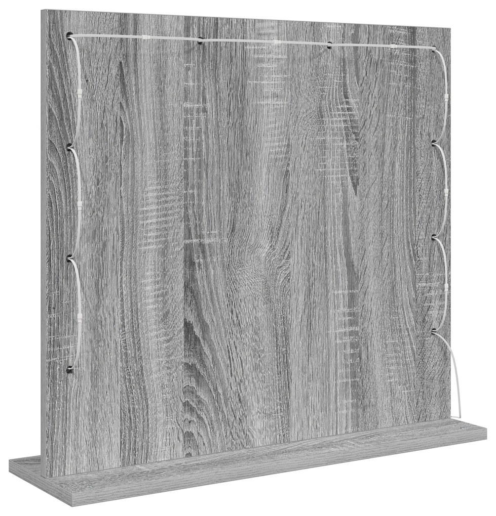 vidaXL Καθρέφτης Vanity με LED Φώτα Γκρι Σονομά 60x55x18 εκ