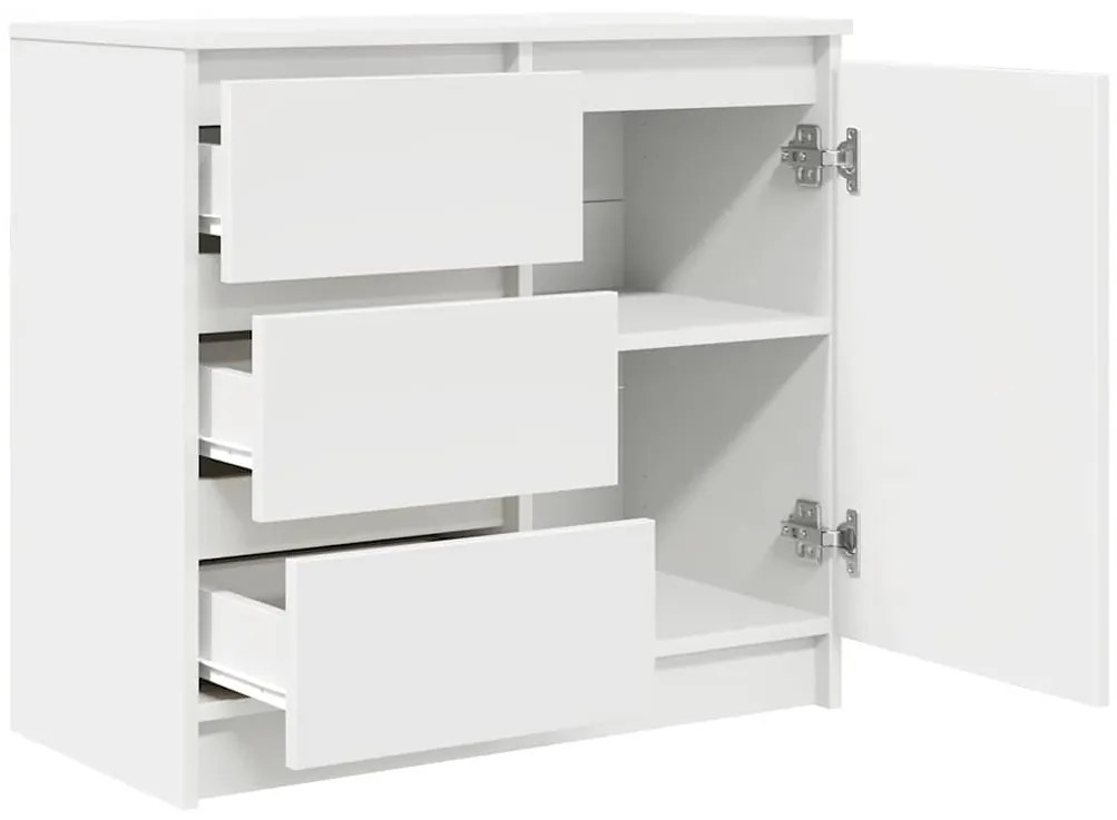 vidaXL Συρταριέρα με Συρτάρια Λευκή 71x35x65 εκ. από Επεξ. Ξύλο