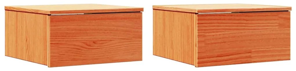 vidaXL Κομοδίνο 2 pcs Καφέ κεριού 37 x 35 x 18.5 εκ Μασίφ ξύλο πεύκου