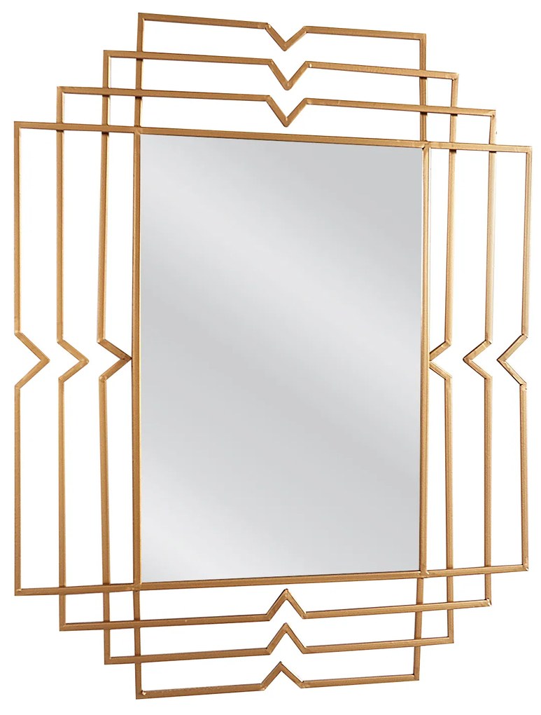 Καθρέπτης Τοίχου BALDOR Χρυσό Μέταλλο/Γυαλί 90x1.5x70cm