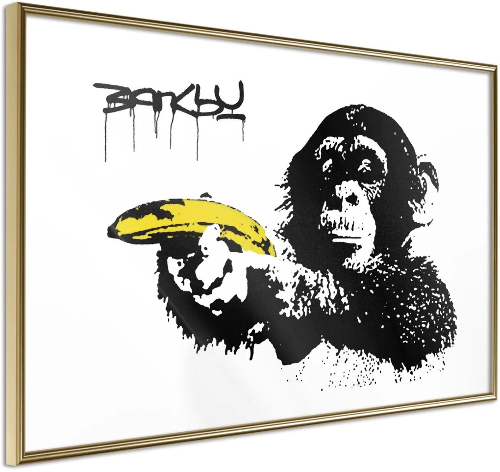 Αφίσα - Banksy: Banana Gun II - 90x60 - Χρυσό - Χωρίς πασπαρτού