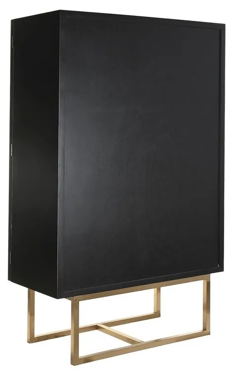 Ντουλάπι DKD Home Decor   110 x 50 x 180 cm Μαύρο Μέταλλο Λεύκες