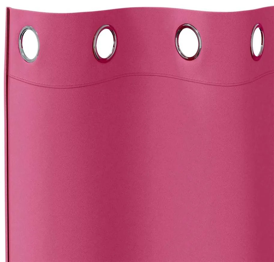vidaXL Κουρτίνες με κουρτίνες 2 pcs Φωτεινό Ροζ 175x140εκ. Πολυεστέρας