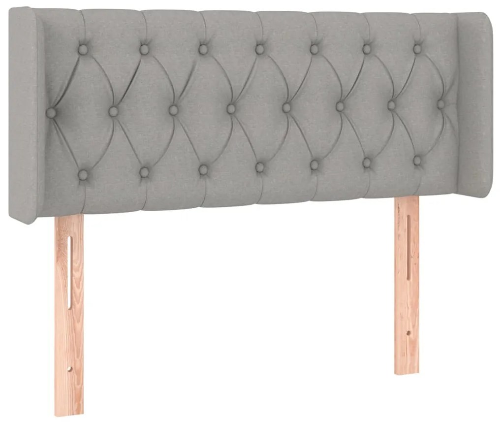 vidaXL Κεφαλάρι με Πτερύγια Ανοιχτό Γκρι 93x16x78/88 εκ. Υφασμάτινο