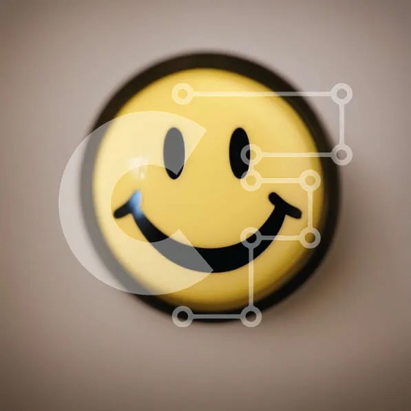 Intra Συλλεκτικό Ξύλινο Παζλ Plywood 4mm - Κίτρινο Smiley Face κουμπί με μαύρο περίγραμμα Σε Ξύλινο Κουτί - Διαστάσεις: 10x10 cm – 25 κομμάτια