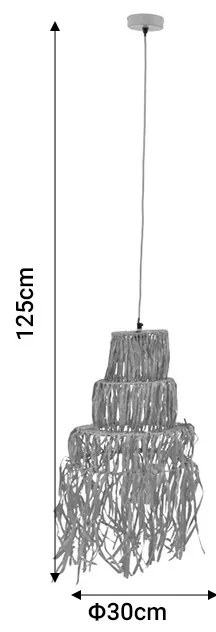 Φωτιστικό οροφής Nairan Inart E27 φυσικό Φ30x125εκ