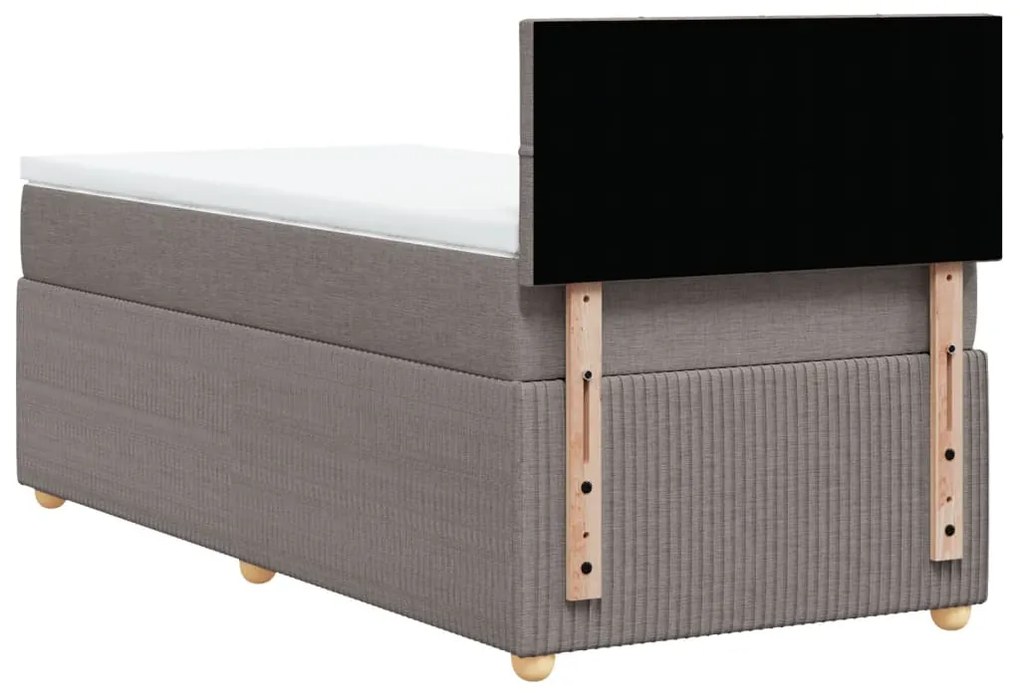 vidaXL Κρεβάτι Boxspring με Στρώμα Taupe 90x200 εκ. Υφασμάτινο