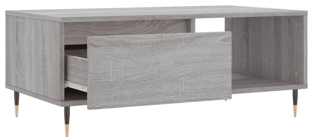 vidaXL Τραπεζάκι Σαλονιού Γκρι Sonoma 90x50x36,5εκ. Επεξεργασμένο Ξύλο