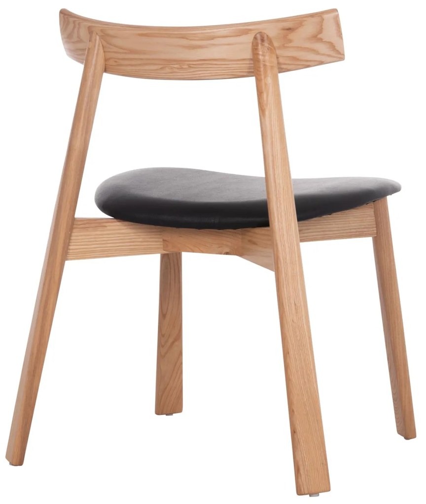 Καρέκλα Τραπεζαρίας SEKAN Rubberwood - Μαύρο PU 60x54x72Υ εκ. 2αδα 60x54x72 εκ.