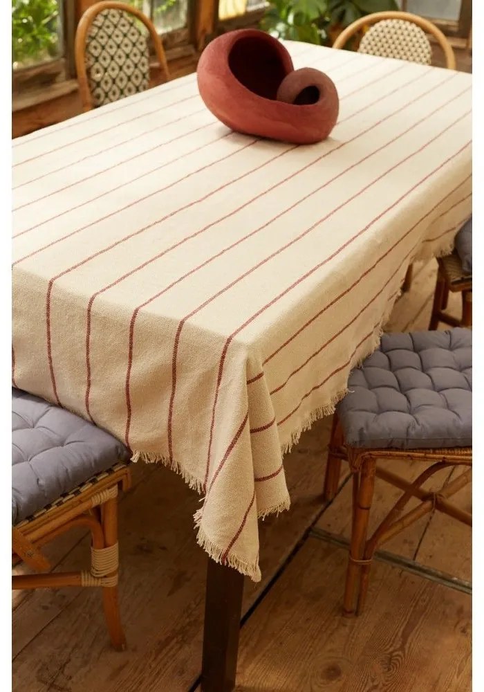 Τραπεζομάντηλο Ploma CAPLOMA200RO 160x200cm Ecru-Red Calma House 160X200 100% Cotton