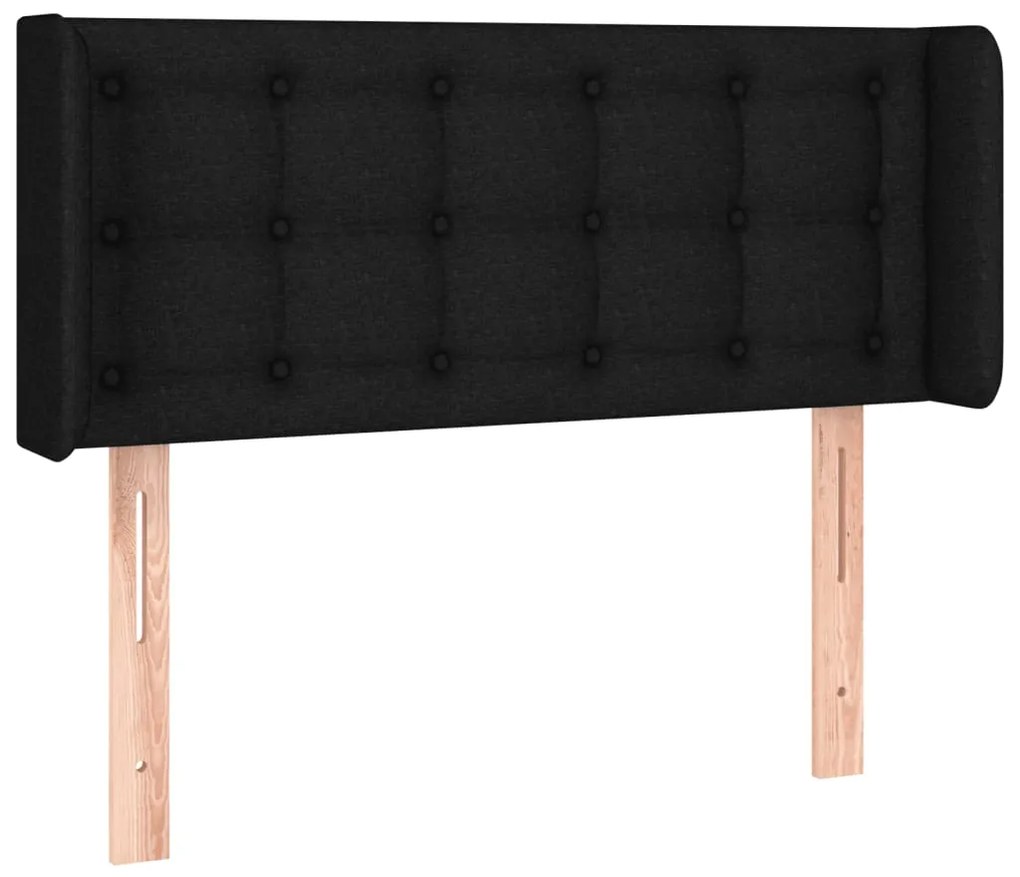 vidaXL Κεφαλάρι Κρεβατιού LED Μαύρο 93x16x78/88 εκ. Υφασμάτινο