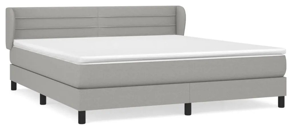 ΚΡΕΒΑΤΙ BOXSPRING ΜΕ ΣΤΡΩΜΑ ΑΝΟΙΧΤΟ ΓΚΡΙ 180X200 ΕΚ. ΥΦΑΣΜΑΤΙΝΟ 3126341