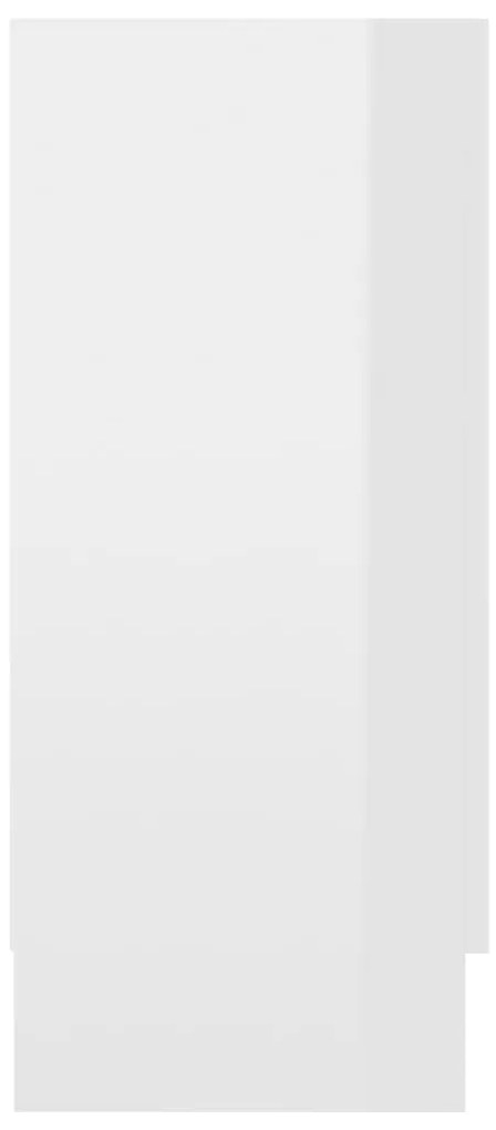 vidaXL Βιτρίνα Γυαλιστερό Λευκό 120 x 30,5 x 70 εκ. από Επεξ. Ξύλο
