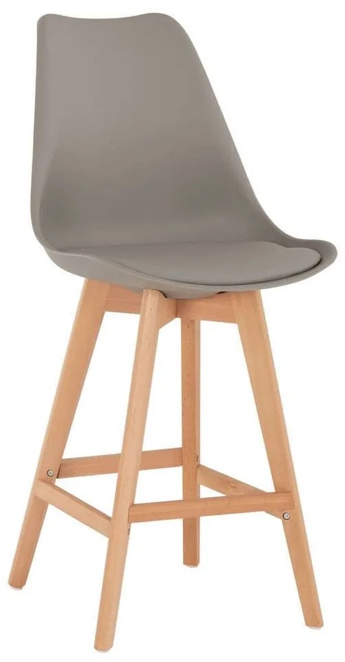 Σκαμπό Μπαρ Vegas HM8000.40 Μεσαίου Ύψους 47x58x103cm Grey-Natural Wood, Polypropylene
