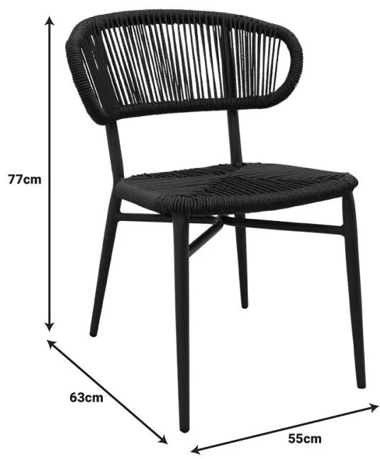 Καρέκλα Agus αλουμινίου-pe rattan στοιβαζόμενη σε καφέ απόχρωση 55x63x77εκ 55x63x77 εκ.