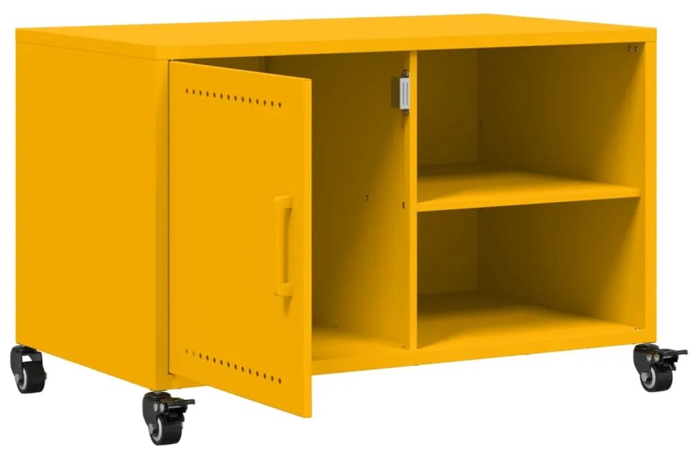 Έπιπλο Τηλεόρασης Μουσταρδί Κίτρινο 68x39x43,5 εκ. από Ατσάλι - Κίτρινο