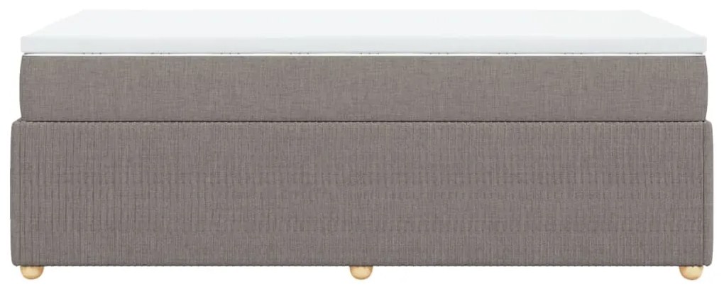 vidaXL Κρεβάτι Boxspring με Στρώμα Taupe 90x190 εκ.Υφασμάτινο