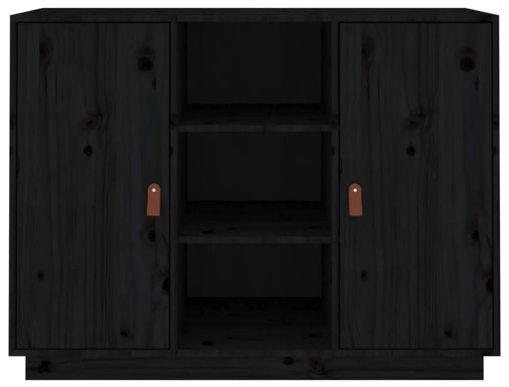 vidaXL Συρταριέρα Μαύρη 100 x 40 x 75 εκ. από Μασίφ Ξύλο Πεύκου