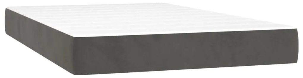 vidaXL Κρεβάτι Boxspring με Στρώμα Σκούρο Γκρι 120x200 εκ. Βελούδινο