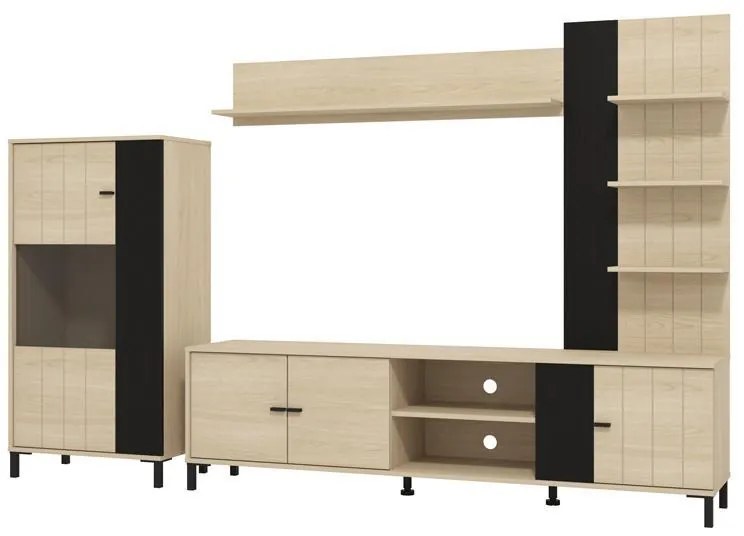 Σύνθετο σαλονιού CAMARGUE Artisan Port Oak - Black Oak 263x40x167 εκ. 263x40x167 εκ.