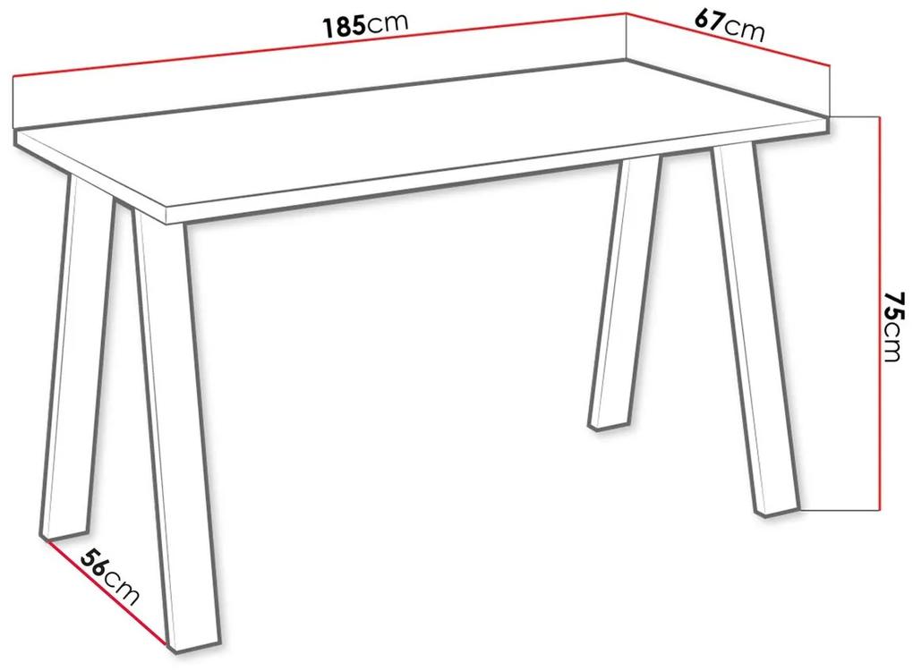 Τραπέζι Tucson 142, Artisan βελανιδιά, 75x67x185cm, 44 kg, Πλαστικοποιημένη μοριοσανίδα, Μέταλλο | Epipla1.gr