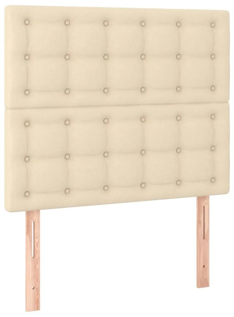 vidaXL Κρεβάτι Boxspring με Στρώμα Κρεμ 100 x 200 εκ. Υφασμάτινο