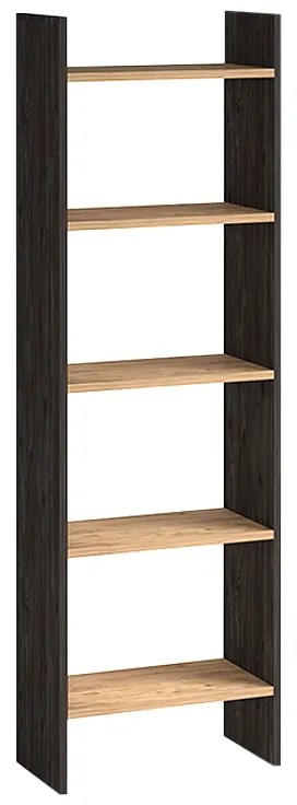 Βιβλιοθήκη μελαμίνης Flora Megapap χρώμα industrial grey - oak 52x25x158εκ.-GP022-0073,1