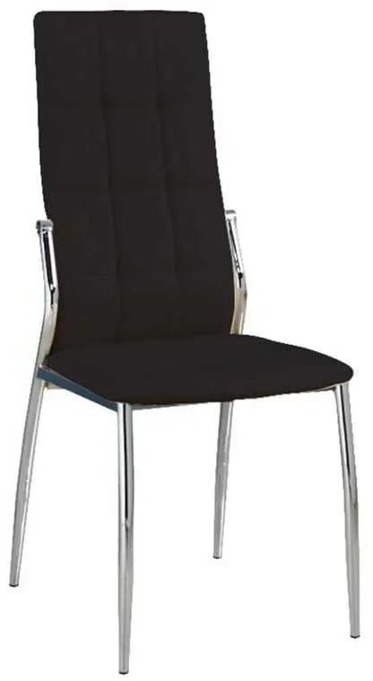 Καρέκλα K/D PRIMA Χρώμιο/Pvc Μαύρο 45x52x100cm (Σετ 4 ΤΕΜ)