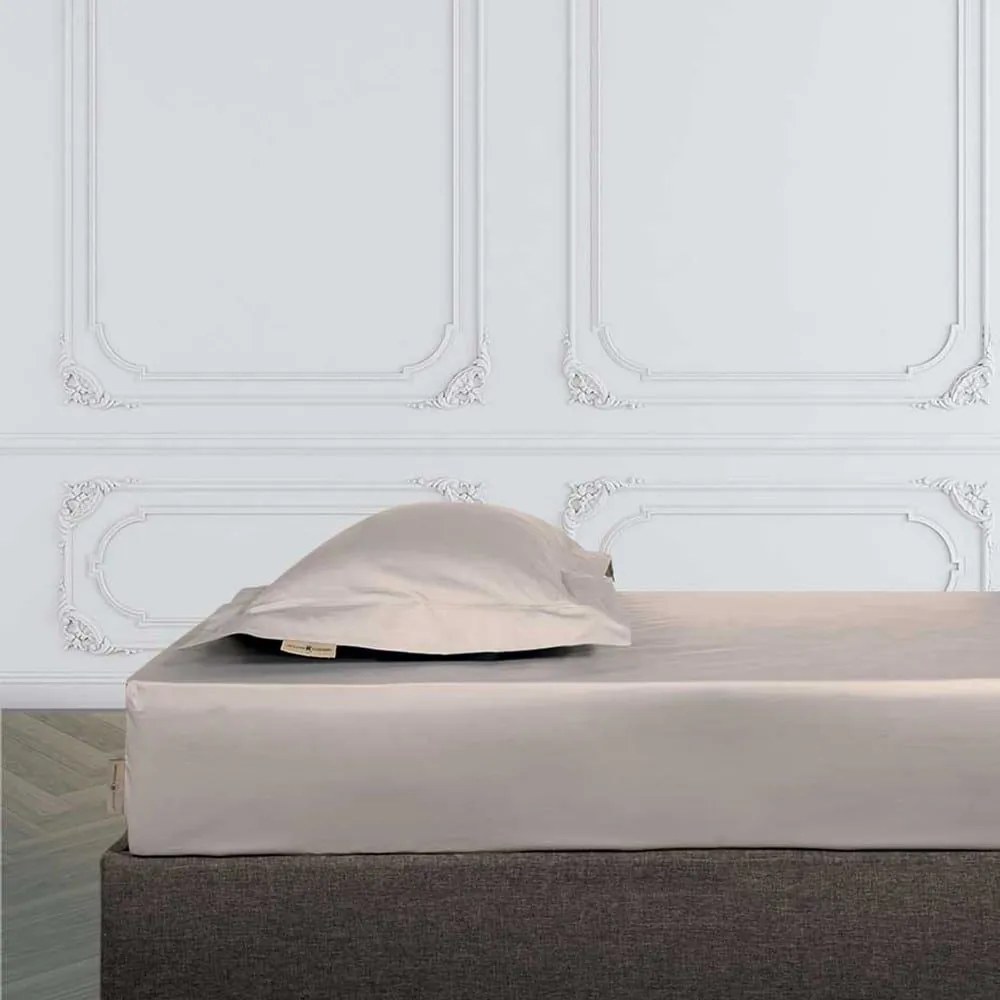 Σεντόνι 2257 Με Λάστιχο Beige Greenwich Polo Club King Size 180x235cm 100% Cotton Satin