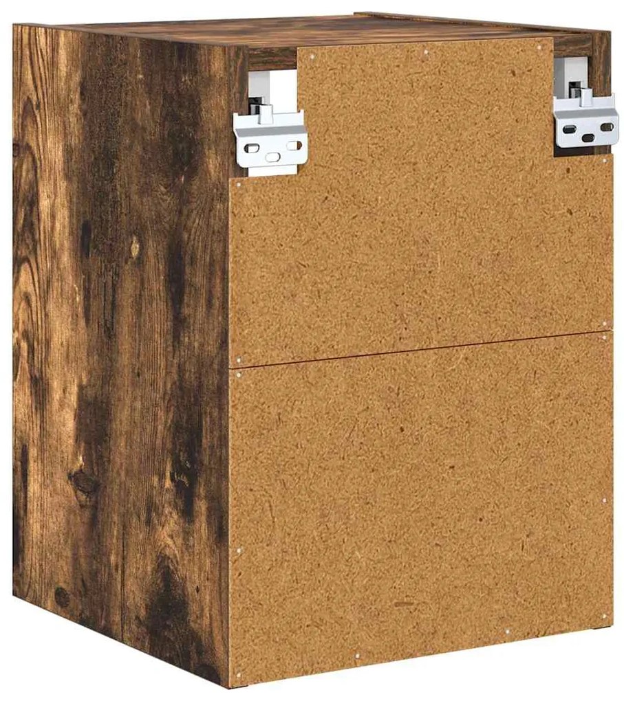 vidaXL Κρεμαστό ντουλάπι Καπνιστό Δρύς 30 x 29,5 x 40 εκ.